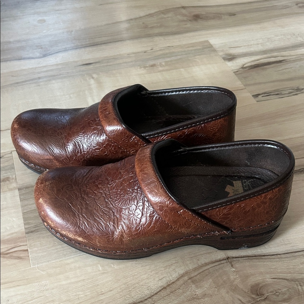 Dansko Brown Leather Women's Clogs